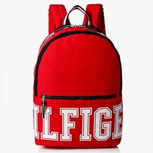 Tommy Hilfiger Red and White Unisex Backpack Classic  Collegiate Style